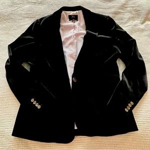 J. Crew Black Velvet Lined Parke Blazer EUC